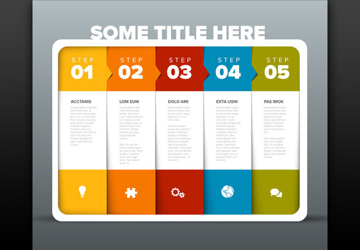 Five Simple Colorful Steps Process Infographic Layout