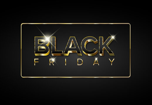 Golden Black Friday Sale Flyer Banner