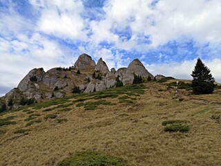 Amazing mountains landscape during fall season. 