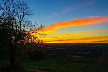 Obraz na płótnie Canvas Beautiful clouds after sunset. Autumn sunset
