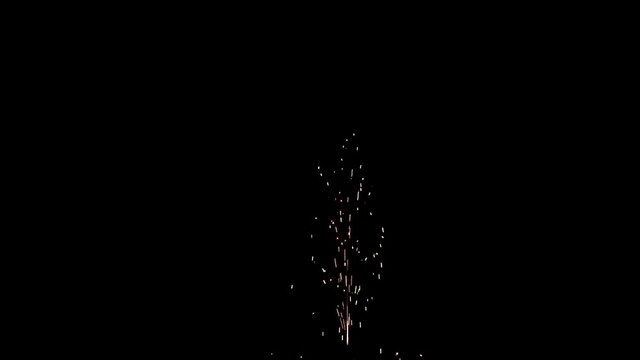 Sparks Flame Fire Light from Fireworks isolated on black background. Ready for compositing using blending modes. 50 fps
