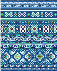 Seamless vector pattern with tatar ornament. Eastern stylish abstract background. Colorful flat oriental texture for wrapping