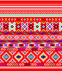 Seamless vector pattern with tatar ornament. Eastern stylish abstract background. Colorful flat oriental texture for wrapping