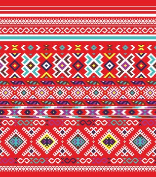 Seamless vector pattern with tatar ornament. Eastern stylish abstract background. Colorful flat oriental texture for wrapping