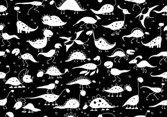 Funny dinosaurs, seamless pattern for your design