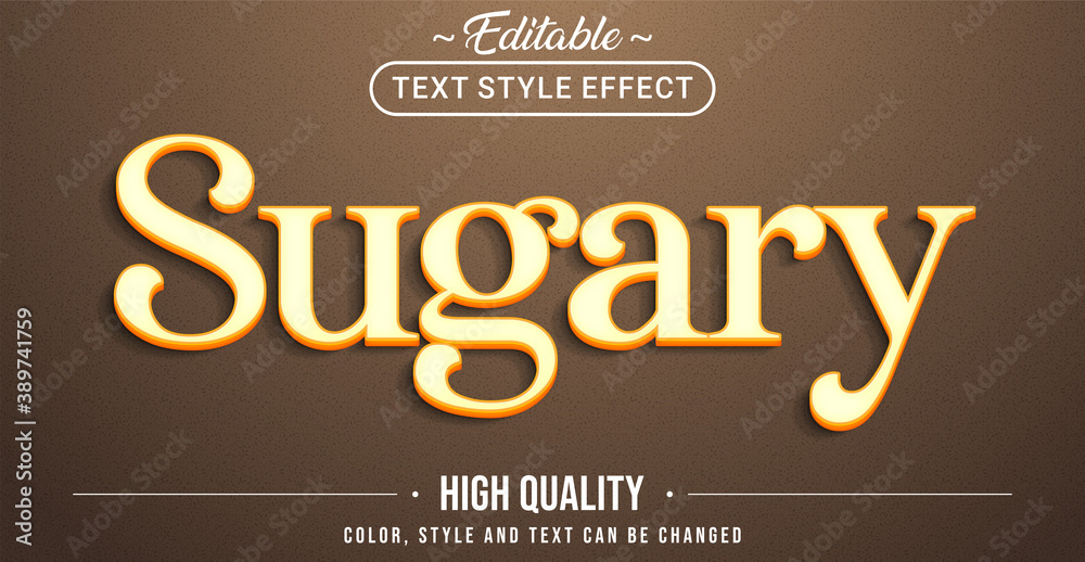 Poster editable text style effect - sugary theme style.