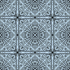 Seamless abstract pattern. Hand drawn vector background. Trendy seamless mandala, fabric texture, wrapping.