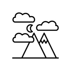 mountain line icon vector