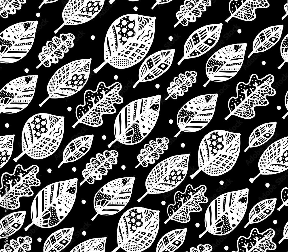 Poster autumn leaf, seamless pattern for your design
