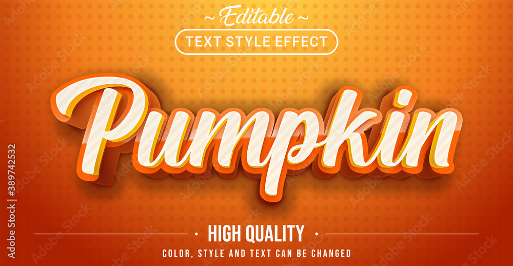Poster editable text style effect - pumpkin theme style.
