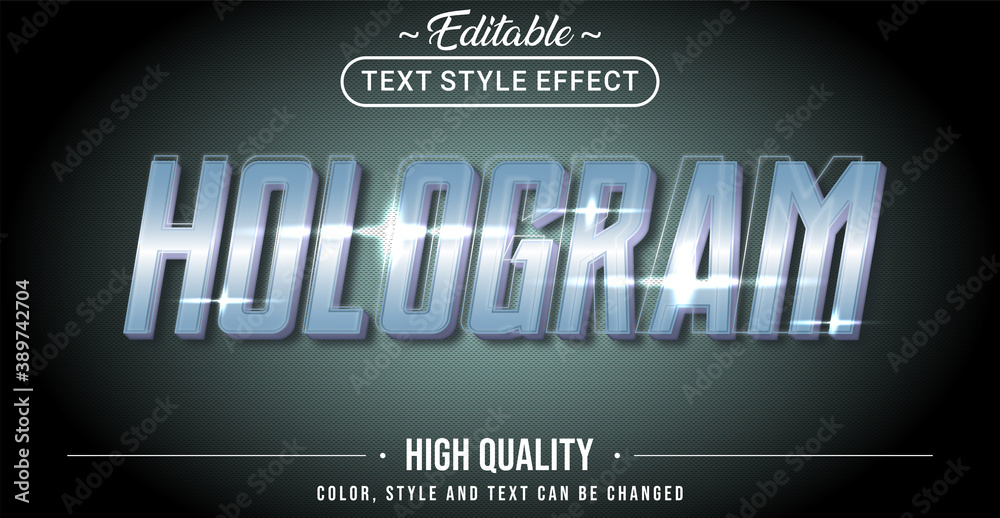 Poster editable text style effect - hologram theme style.