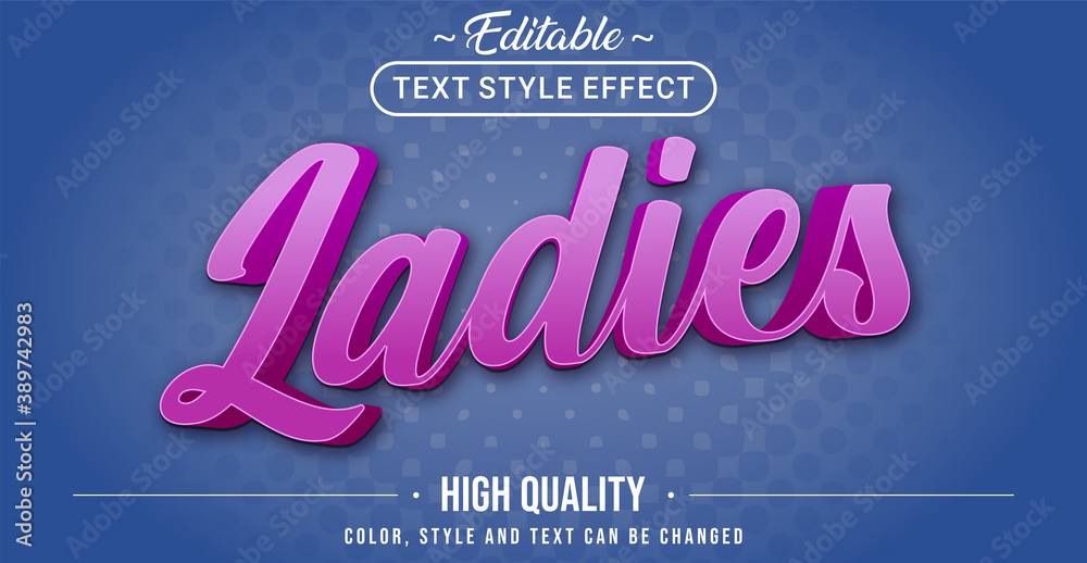 Poster editable text style effect - ladies theme style.
