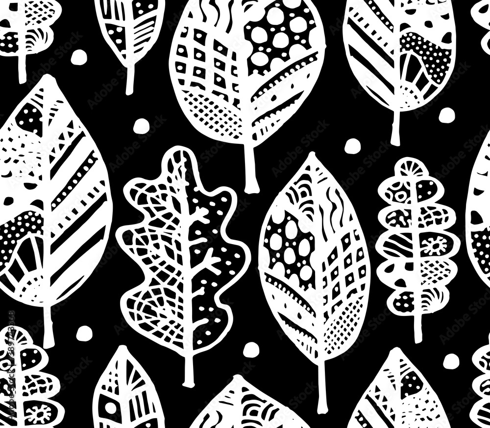 Poster autumn leaf, seamless pattern for your design