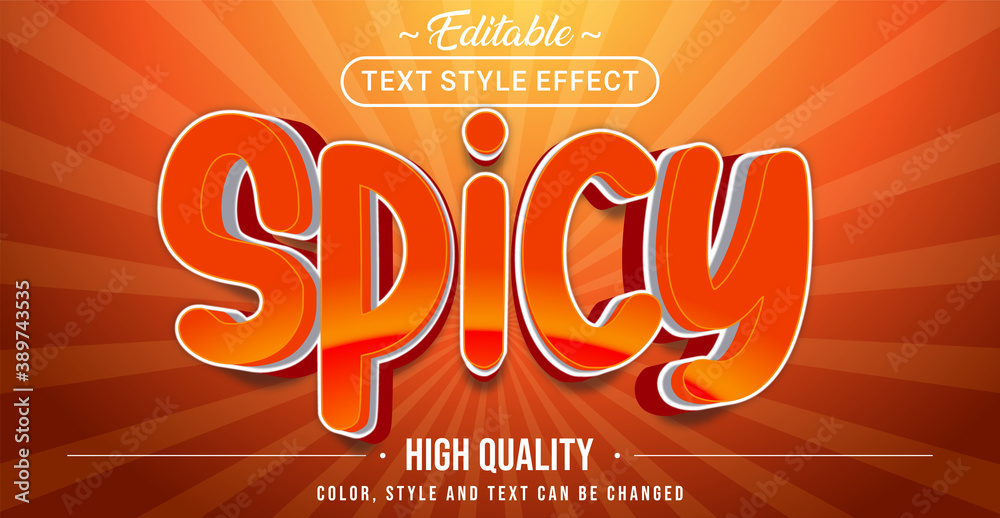 Aufkleber editable text style effect - spicy theme style.