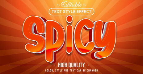 Editable text style effect - Spicy theme style.