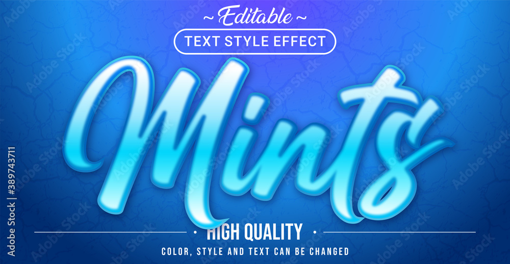 Poster Editable text style effect - Mints theme style.