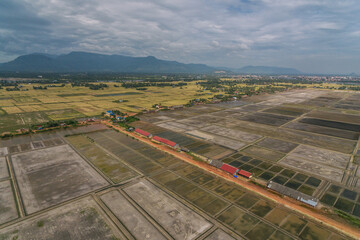 Krong Kampot Salt Fields in Cambodia Asia Aerial Drone Photo