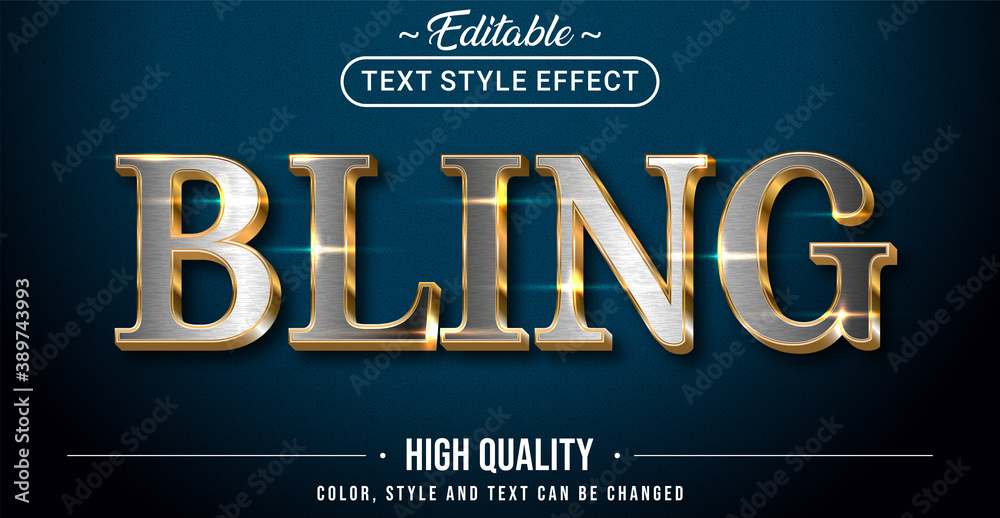 Poster Editable text style effect - Bling theme style.