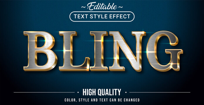 Editable text style effect - Bling theme style.