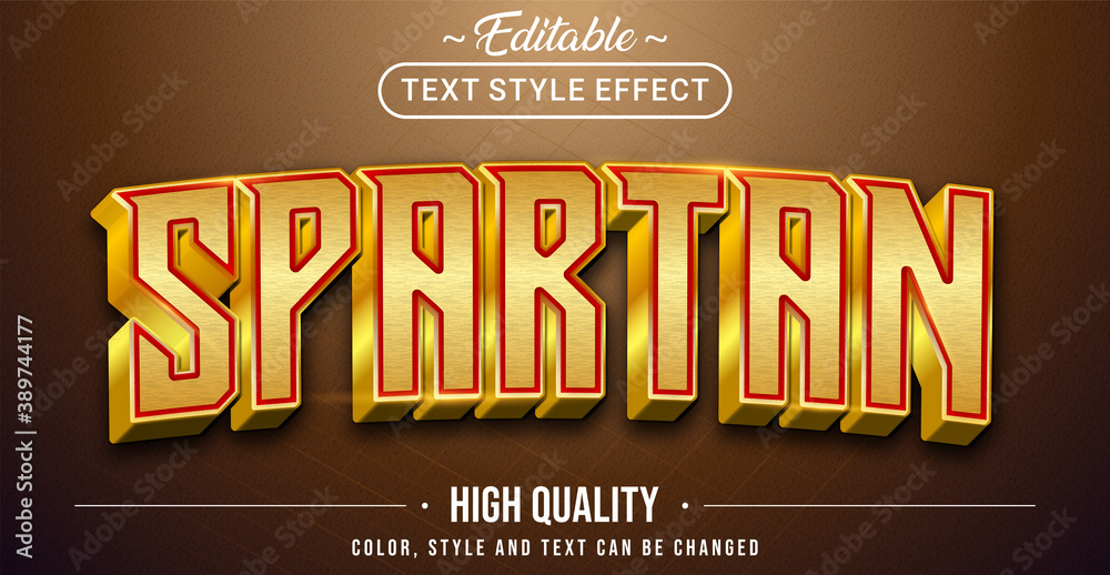 Poster editable text style effect - spartan theme style.
