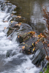 Small River Waterfall in the Autumn 