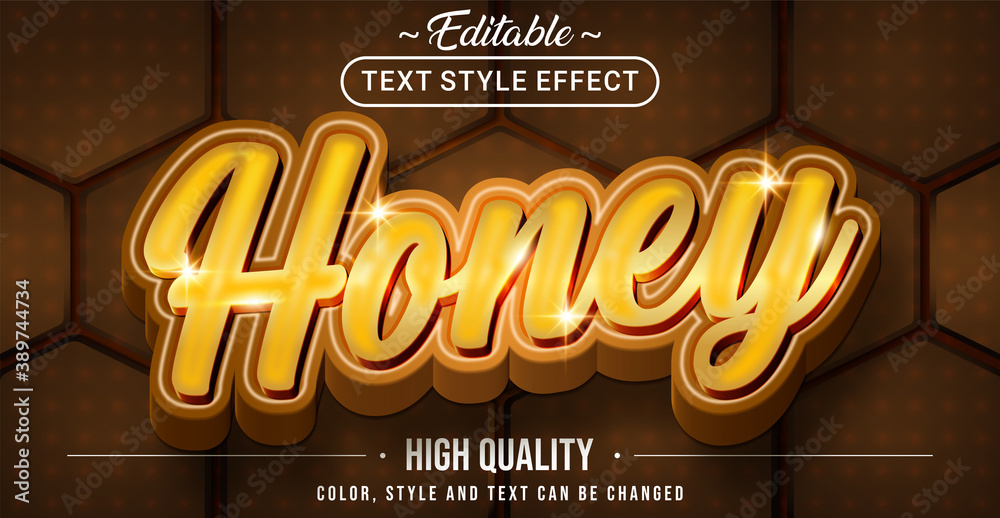 Poster editable text style effect - honey theme style.