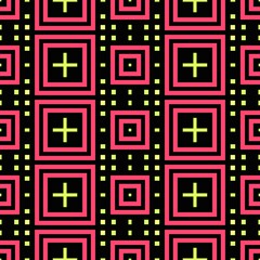 Pink and green pattern with geometric form, flat vintage, retro cover design, background for girl, young texture