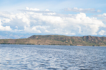 landscape with lake and clouds