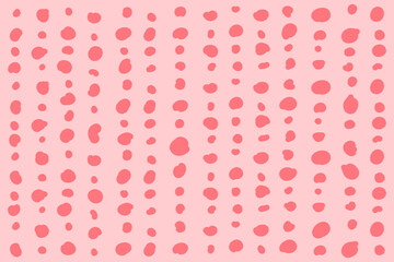 Seamless pattern with red dots background. Hand drawn vector abstract texture