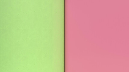 Pink and green background concrete and plastic painted wall 3d illustration