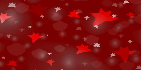 Light Red vector texture with circles, stars.