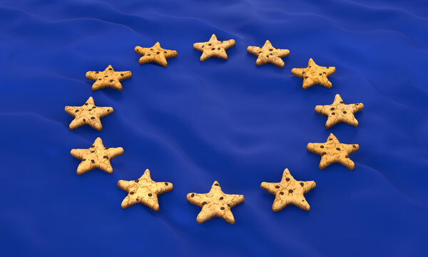 EU Privacy Directive Star Cookies GDPR flag