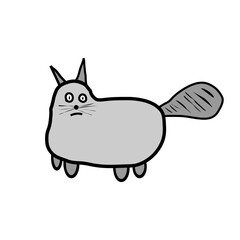 Cat icon on white background. Vector illustration.