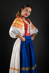 beautiful girl in slovak folk dress