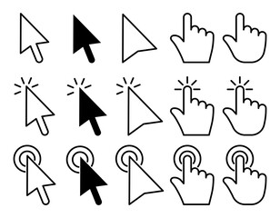 Set of pointer cursor mouse icon