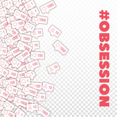 Social media icons. Social media obsession concept