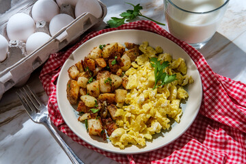 American Scrambled Eggs Breakfast