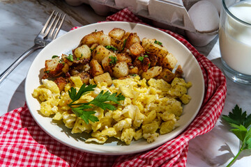 American Scrambled Eggs Breakfast