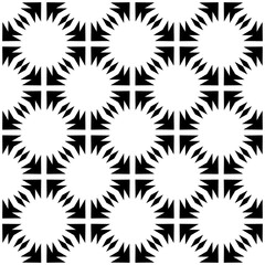 Black, white pattern, geometric wallpaper , seamless texture with flat floral ornament, decorative illustration with simple elemets