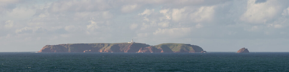 Berlengas island panorama seen from Cabo Carvoeiro Cape in Peniche, Portugal