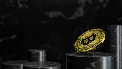 golden bitcoin, conceptual image for crypto currency