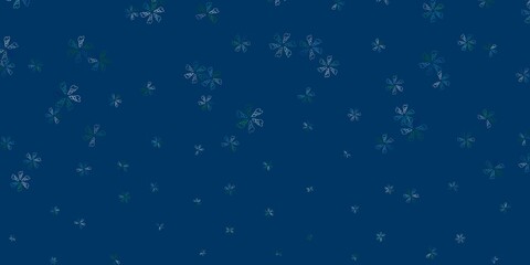 Light blue, green vector abstract pattern with leaves.