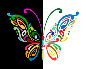 Ornate colorful butterfly for your design