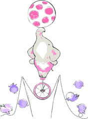 cute elephant print pattern design for baby girls