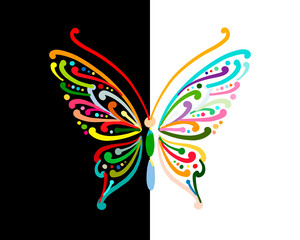 Ornate colorful butterfly for your design