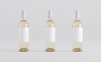 Wine Bottles Mockup 3D Illustration