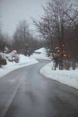 Fototapeta premium snow covered road