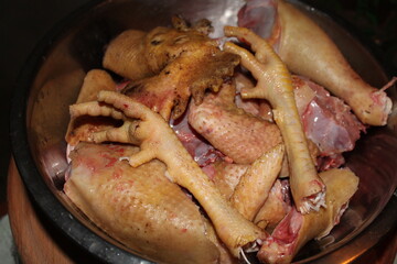 frying chicken in pan