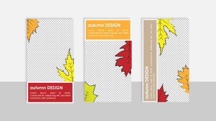 Social media editable post banner with autumn falling leaves theme. Web banners for social media. Clear and simple design, vector illustration.	