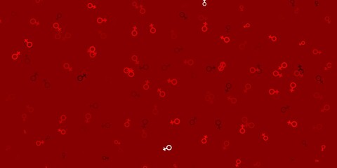 Light Red vector pattern with feminism elements.